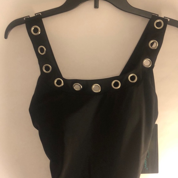 NEW One Piece Swimsuit, Black, Grommet, Size M - Picture 10 of 10